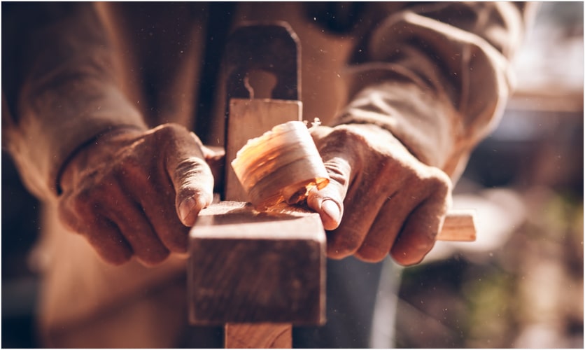 woodworker sculpting