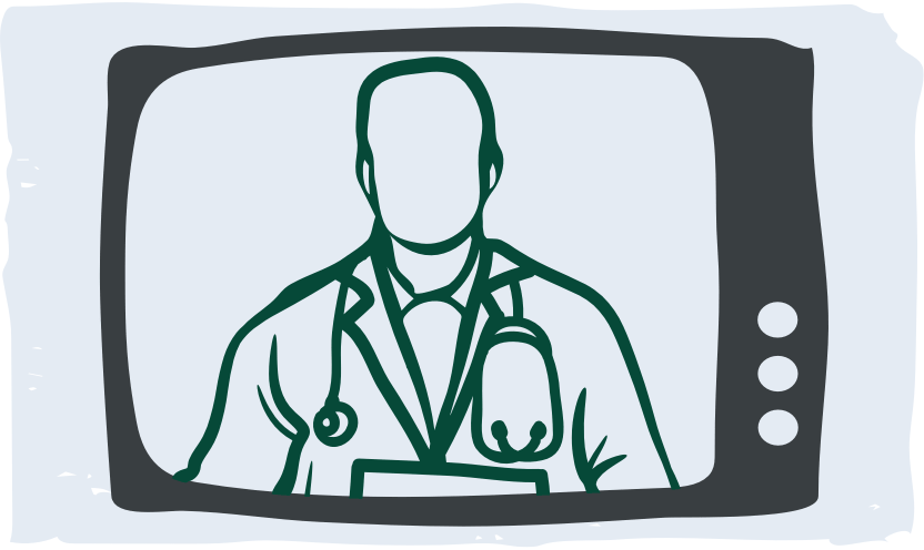 Illustration of doctor on TV