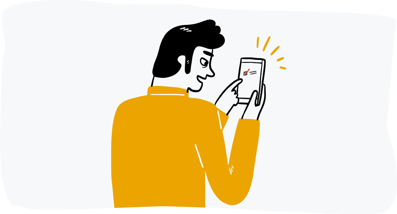 Illustration of man using smartphone