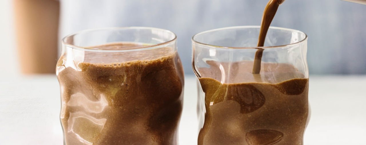 Two chocolate smoothies