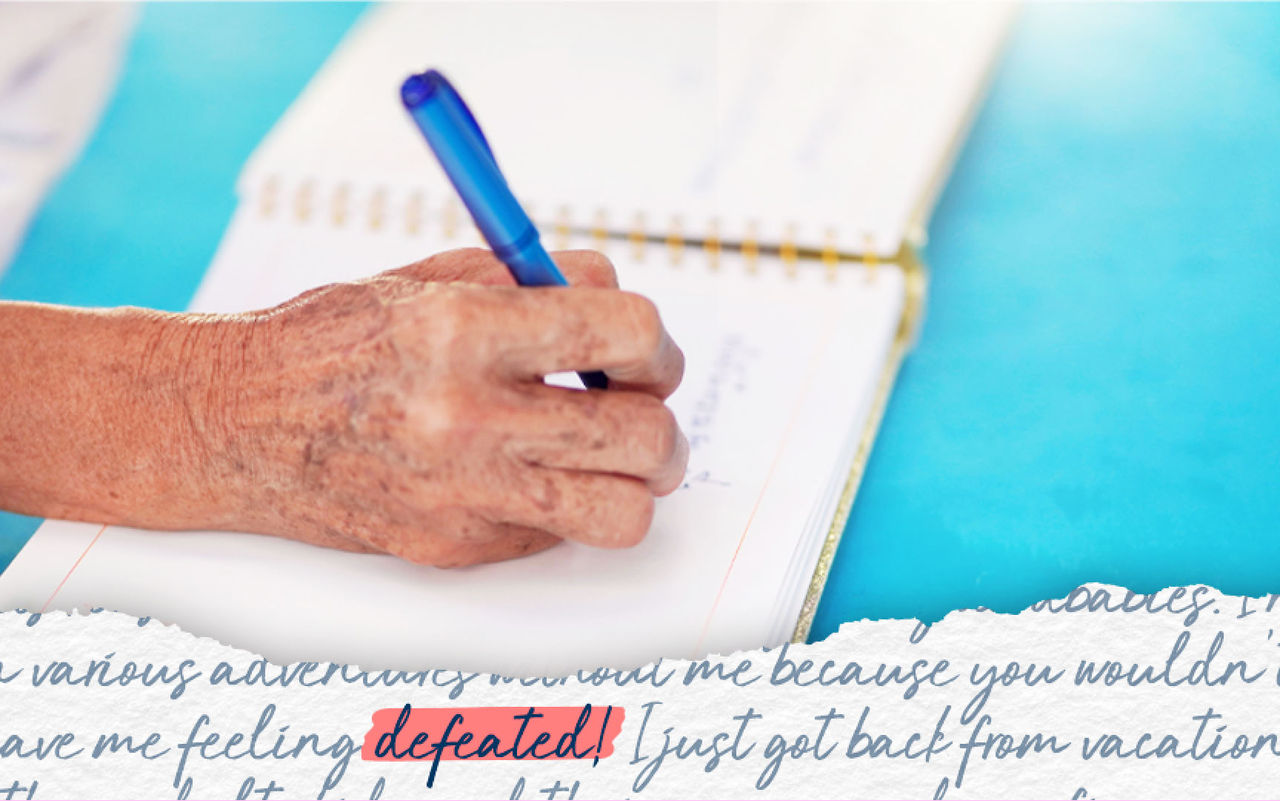 Hand writing a letter