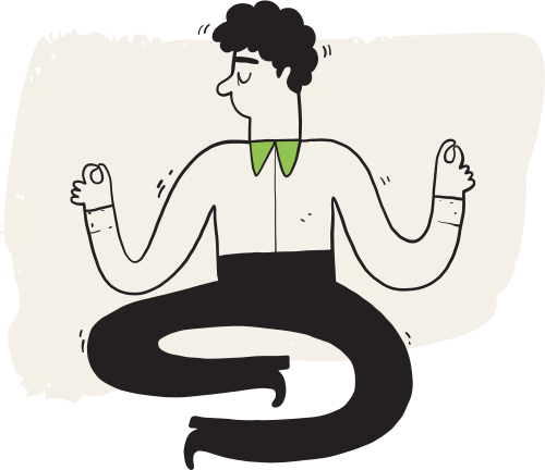 Illustration of man meditating Illustration of man meditating