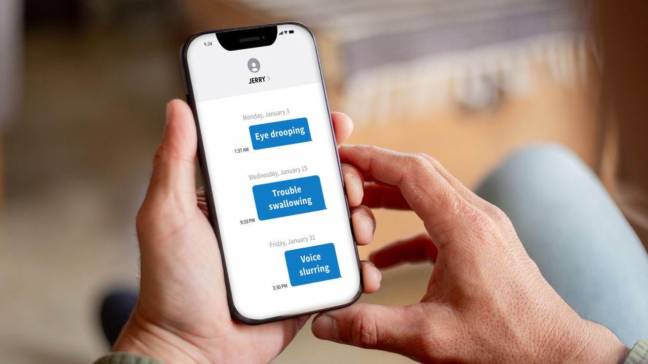 Smartphone screen with text message conversation